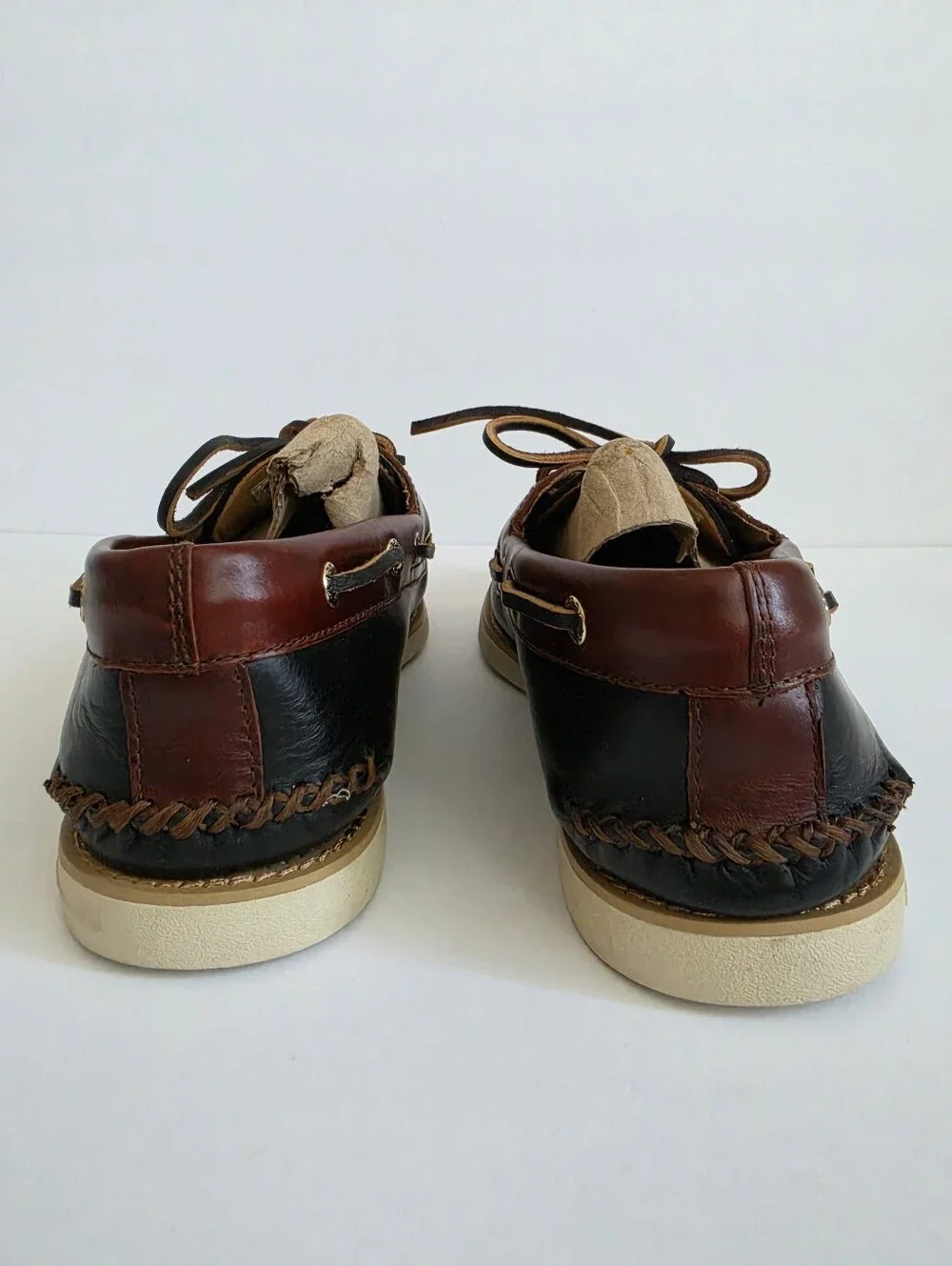 Sperry Authentic Original 2-Eye Men’s Boat Shoes, Brown/ Black, US Size 9